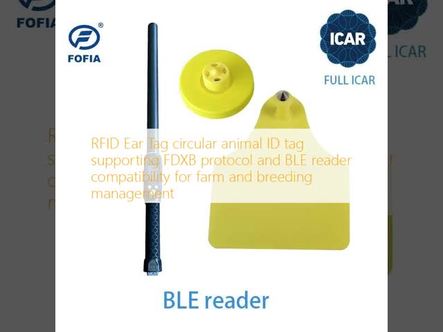 RFID Ear Tag electronic animal tag designed for breeding management supporting ISO11784 5 and BLE reader with unique ICAR code