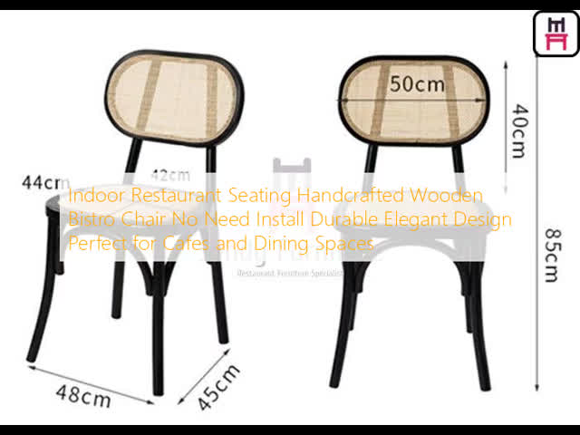 Handcrafted Wooden Bistro Chair with Durable Elegant Design No Need Install Perfect for Indoor Restaurant Seating