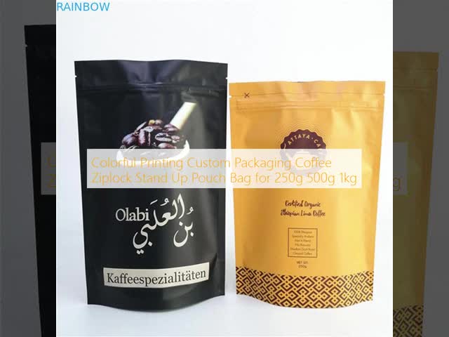 Customized Printing Stand Up Pouch with 120 Microns Thickness for FDA Food Safe Coffee Packaging