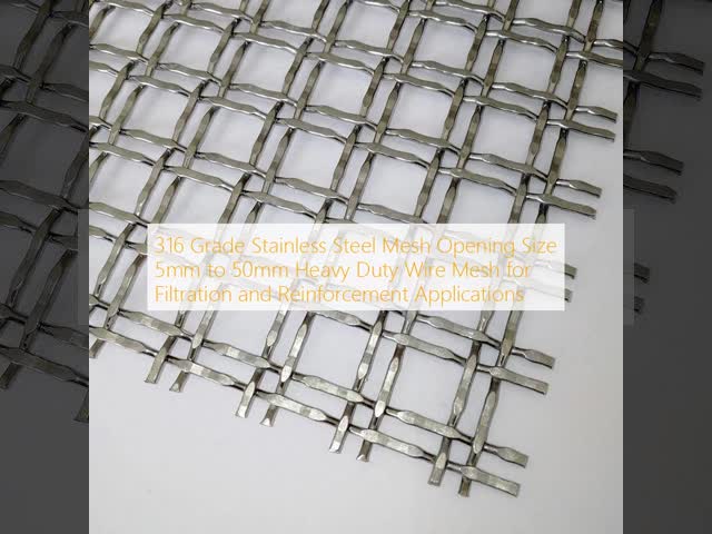 316 Grade Stainless Steel Architectural Mesh Panel with 5mm to 50mm Opening Size for Heavy Duty Filtration and Reinforcement