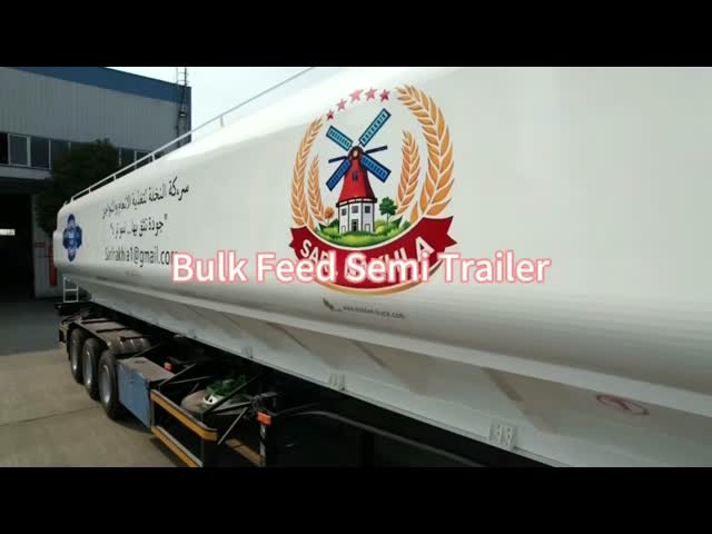 11m 65m³ Large Volume Bulk Feed Transport Tanker with U-Shaped Tank Design and Remote Control Auger