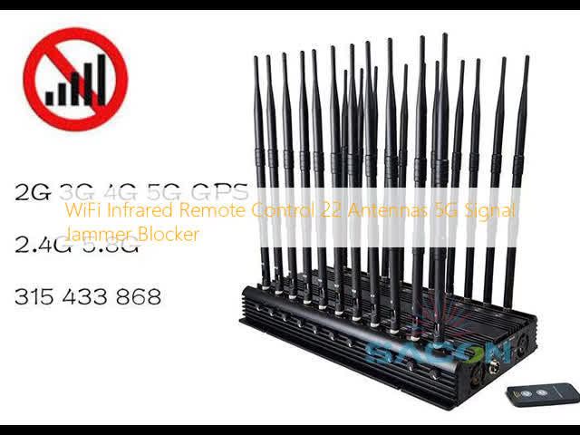 22 Antennas 42W Output Power Signal Jammer with 40m Jamming Range for Mobile and WiFi Blocking