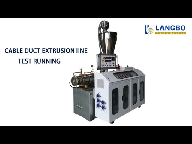 1180mm Profile Size PVC Cable Trunk Making Machine With 8m Calibration Table and 55/110 Conical Twin Screw Extruder