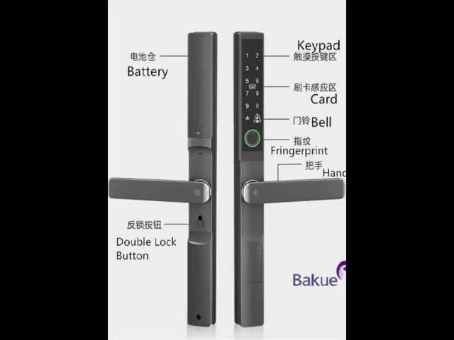 APP Blue Tooth Password WiFi Card Mechanical Key Unlock Way Smart Digital Door Lock Featuring 4pcs AA Battery for Security Management System
