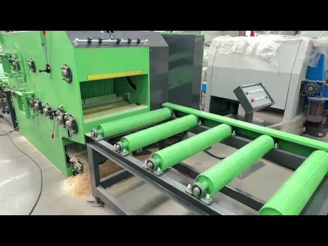 Industrial Double Arbor Multi Rip Saw with 300mm Cutting Height, 600mm Infeed Width, and 75KW Bottom Arbor