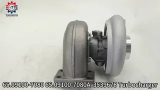 Excavator Engine Turbocharger DB58 DB58TIS HX35 HX35W 65.09100-7080 65.09100-7080A 3539678 DX225 DH220-5 DH200-7 8 inlet blades 12 outlet blades