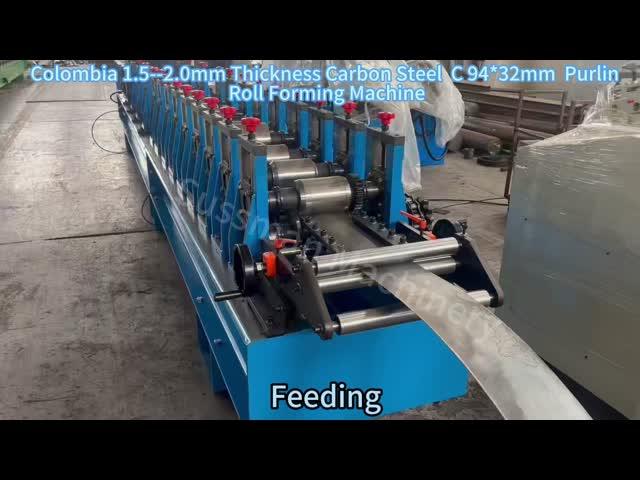 Colombia 1.5--2.0mm Thickness Carbon Steel  C 94*32mm  Purlin Roll Forming Machine