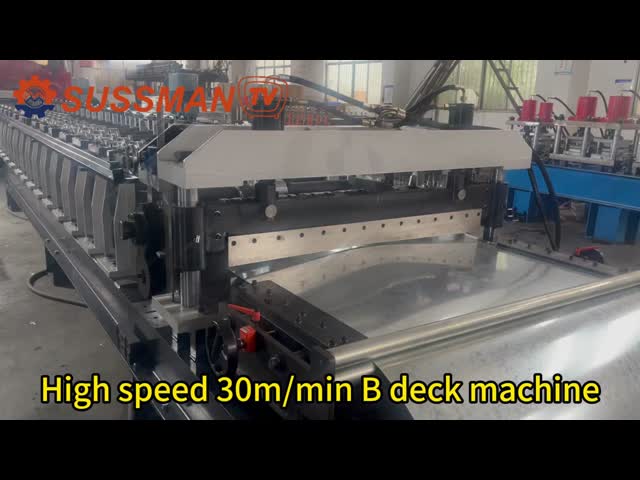 0.75-1.5mm Thickness 1.5″ B Roof Deck Roll Forming Machine, Steel Decking Floor Making Machine