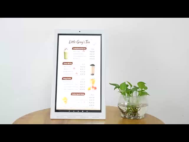 10.1 inch 14 inch 15.6 inch ABS Shell L Shape Touch Screen LCD Digital Signage with Camera