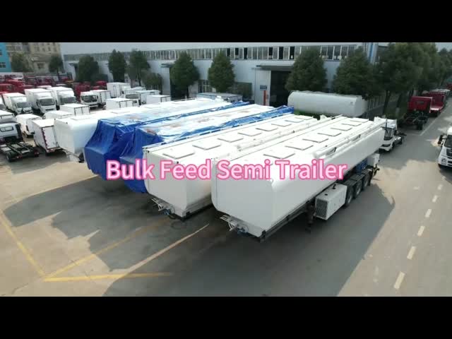 12.6m 6 Compartments Carbon Steel Feed Trailer for Bulk Feed and Mixed Ration Delivery