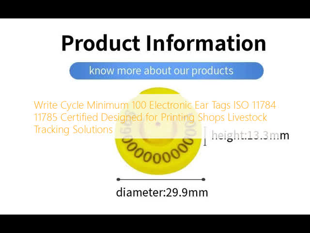 ISO 11784/11785 Certified Electronic Ear Tag with 100,000 Write Cycles and Self-locking Plastic Pin for Livestock Tracking