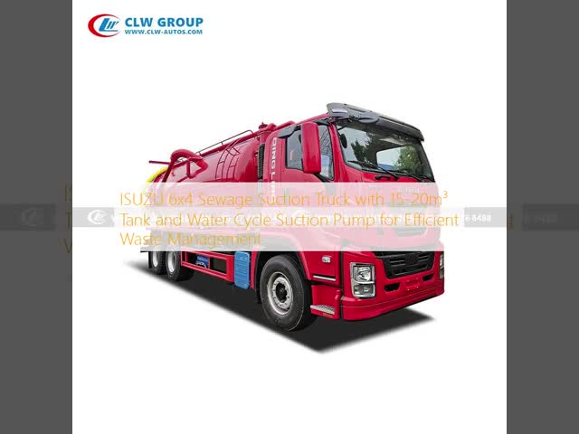 ISUZU 6x4 Sewage Suction Truck with 15-20m³ Tank and Water Cycle Suction Pump for Efficient Waste Management
