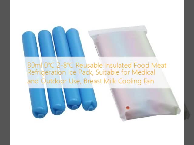 80ml 0℃ 2-8℃ Reusable Insulated Food Meat Refrigeration Ice Pack For Medical Outdoor Use Breast Milk Cooling Fan