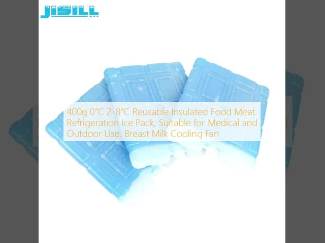 400g 0℃ 2-8℃ Reusable Insulated Food Meat Refrigeration Ice Pack, Suitable for Medical and Outdoor Use, Breast Milk Cooling Fan
