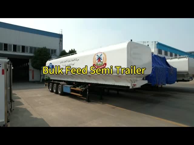 50m³ Bulk Feed Semi-trailer with Hydraulic Auger System and Carbon Steel Construction