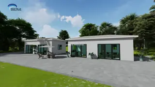 Aus Single Family Home With Garage Light Steel Prefab Modular Home Kits Villa With CE Standard
