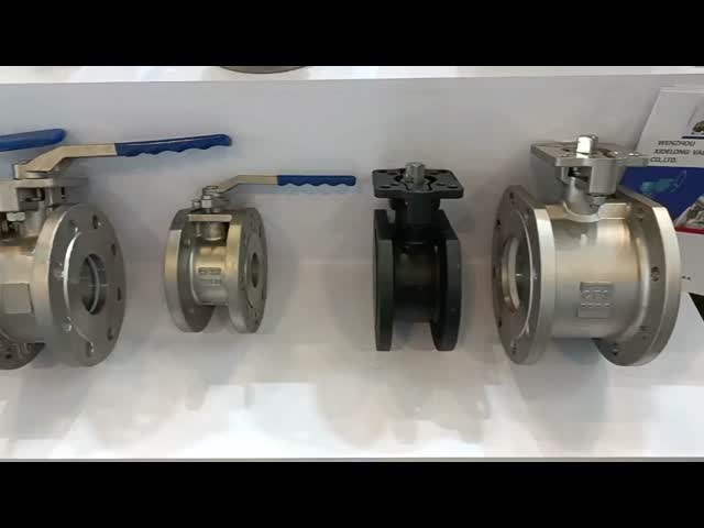 4 Way Flanged Connection Ball Valve PN16 RF Stainless Steel Body PTFE Seat With ISO5211 Mounting Pad