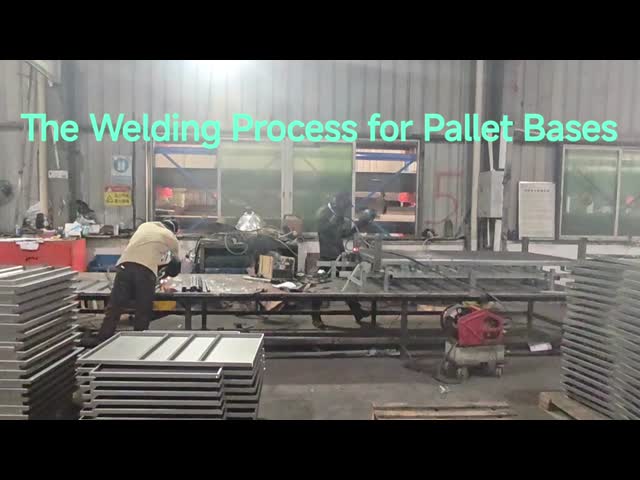 half-paved steel pallets for use in heavy-duty industrial warehouses