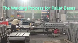 half-paved steel pallets for use in heavy-duty industrial warehouses