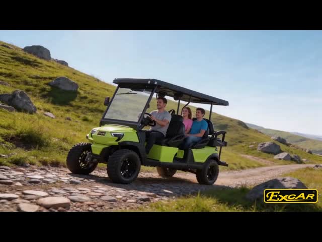 EXCAR Multi Use Lifted 6 Seater Electric Golf Buggy With Rear Flip Seat Color Customizable