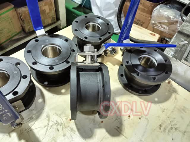 DN20 PN25 WCB Wafer Ball Valve with Stainless Steel Handle Lever and PTFE/PPL Seat Ring