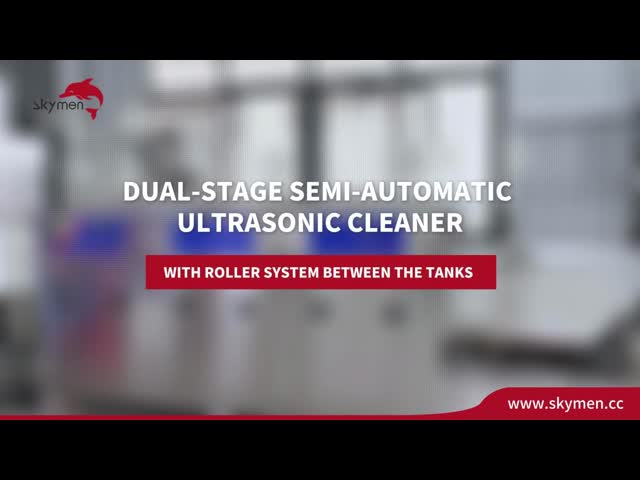 skymen Dual Stage Ultrasonic Cleaning Machine with Roller for Efficient Industrial Cleaning