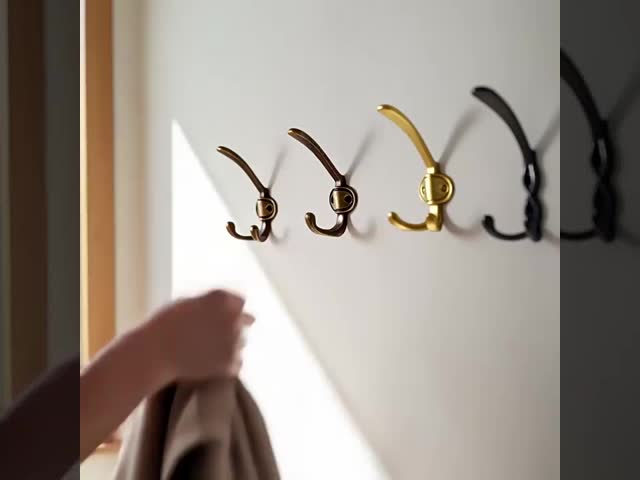 Modern Y-shaped Simple Solid Zinc Alloy Coat Hook Key Hook Double Hook Door Hat Rack Bedroom Bathroom Wardrobe Furniture
