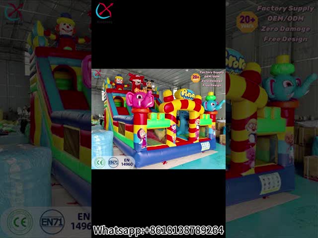 Customized Cartoon Theme Inflatable Bounce House Slide Combo Jumping Castle For Rental Business