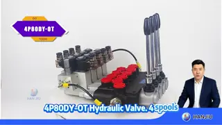 Hydraulic directional control valve 4P80 with 80ml/min 4 handles, electric-pneumatic valve