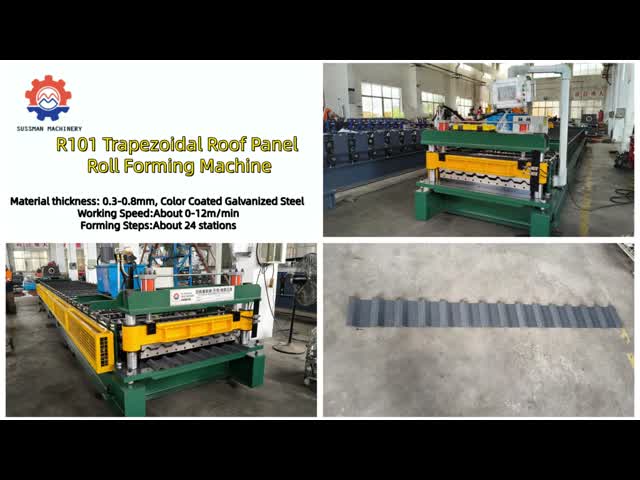 Mexico PPGI GI Color Steel R101 Trapezoidal Roofing Sheet Roll Forming Machine For Warehouse And Factory