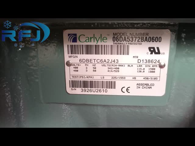 Carlyle Semi Hermetic Compressor 06DA537 R404A 15HP For Carrier Chiller