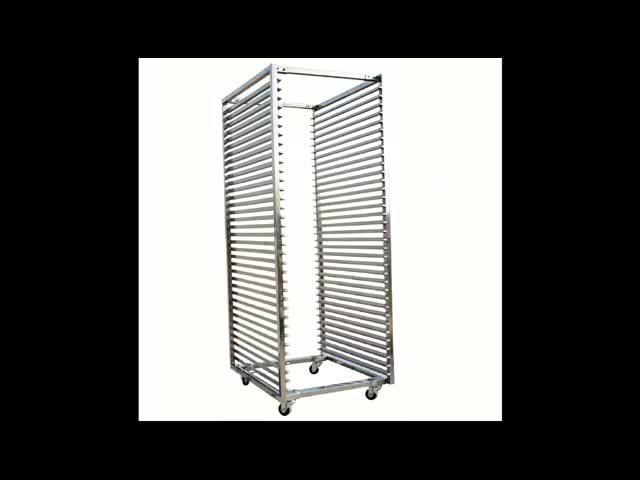 201 Grade FDA 1.5mm Stainless Steel Rack Trolley For Rotary Oven
