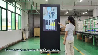 55 Inch 3000nits High Brightness Outdoor LCD Kiosk with IP65 Waterproof and Free CMS Cloud Server
