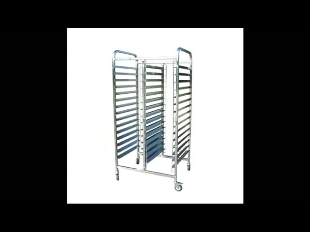 Heat Resistance 16 Layers 32 Pans Stainless Steel Rack Trolley For Bakery
