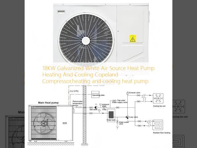 18KW Galvanized White Air Source Heat Pump with Copeland Compressor for Heating and Cooling