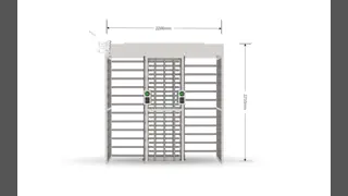 Access Control High Security Stainless Steel Full Height Turnstile
