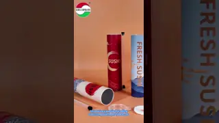 Custom Eco-Friendly Food Grade Craft Paper Sushi Push Pop Roll Packaging Cylinder Take-away Sushi Roll Tubes Hot Stamping Logo