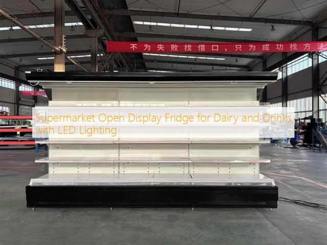 Supermarket Open Display Fridge for Dairy and Drinks with LED Lighting