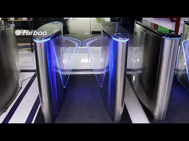 SUS304 Flap Barrier Turnstile Gate RFID Face Recognition Fingerprint For Office Hotels