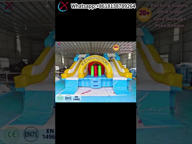 Commercial Inflatable Double Slide Bounce House With Obstacles Inflatable Playground for Event