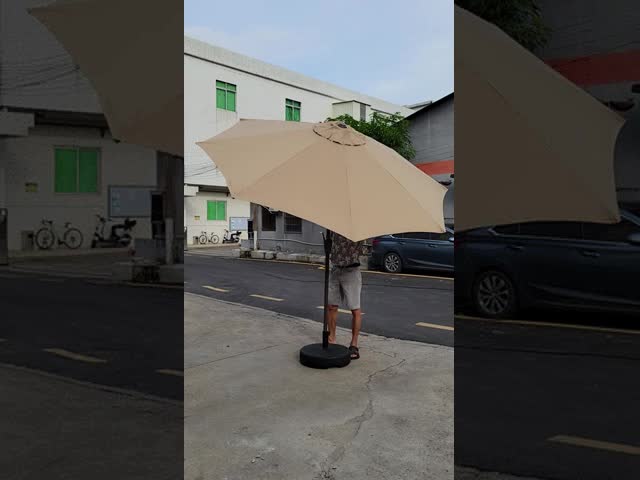 Outdoor Patio Center Pole Umbrella, Waterproof Garden Parasol