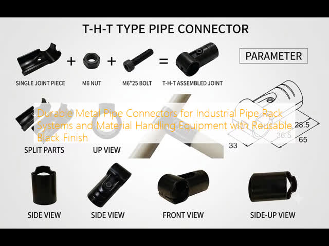 Heavy Duty Metal Pipe Connectors and Joints with Smooth Polished Surfaces and Electrophoresis Treatment for Industrial Pipe Rack Systems