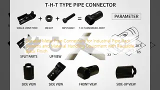 Heavy Duty Metal Pipe Connectors and Joints with Smooth Polished Surfaces and Electrophoresis Treatment for Industrial Pipe Rack Systems