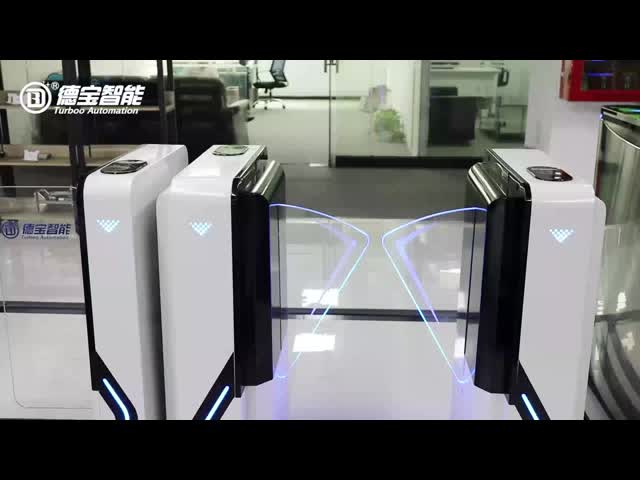 Security RS485 Interface Flap Barrier Gate With RGB Light Flap Turnstile Gate