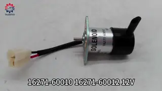12V Fuel Shutoff Cut-off Solenoid Valve OE 16271-60010 16271-60012 For Excavator Diesel Engine Factory Direct Supply