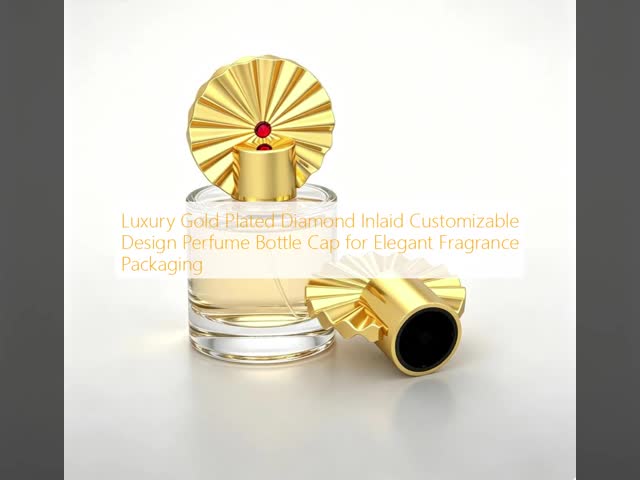 Luxury Gold Plated Diamond Inlaid Customizable Design Perfume Bottle Cap for Elegant Fragrance Packaging