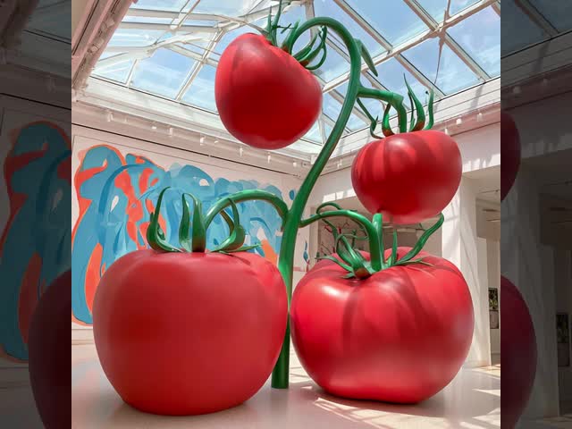 Large Tomato Fiberglass Resin Sculpture for Indoor Shopping Mall Decoration
