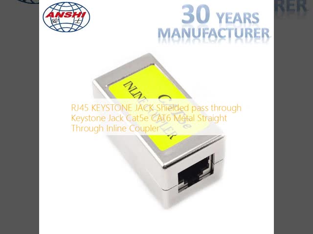 RJ45 KEYSTONE JACK Shielded pass through Keystone Jack Cat5e CAT6 Metal Straight Through Inline Coupler