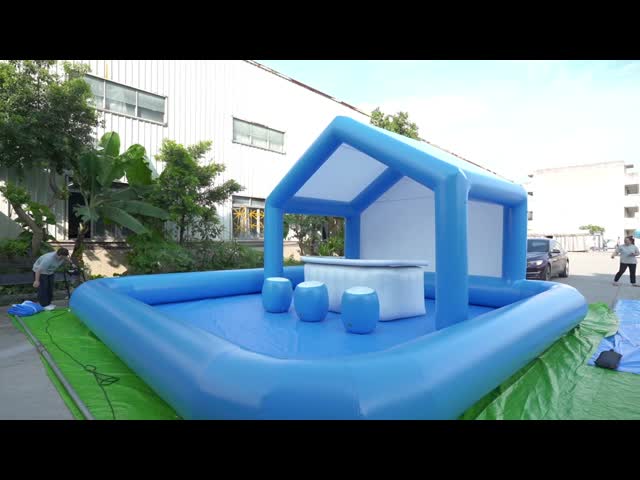 Commercial PVC Inflatable Water Bar for Pool Parties and Outdoor Events