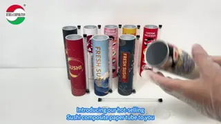Food Grade Eco Friendly Sushi Push Pop Paper Tube Container with Customized Logo